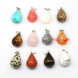 12pcs Natural Stone Pendants Charms Multicolor Shapes for Jewelry Making