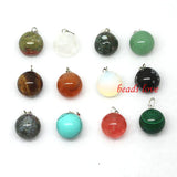 12pcs Natural Stone Pendants Charms Multicolor Shapes for Jewelry Making