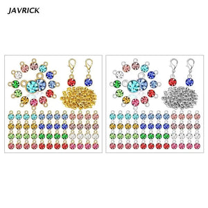 180 Pcs Birthstone Charms with Jump Rings