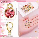 180 Pcs Birthstone Charms with Jump Rings