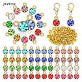 180 Pcs Birthstone Charms with Jump Rings