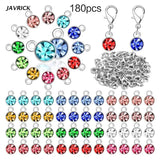 180 Pcs Birthstone Charms with Jump Rings