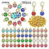 180 Pcs Birthstone Charms with Jump Rings