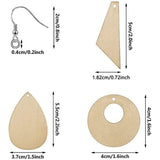 180 Pcs Unfinished Wood Earrings with Hooks, DIY Crafting Supplies