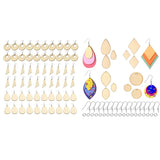 180 Pcs Unfinished Wood Earrings with Hooks, DIY Crafting Supplies