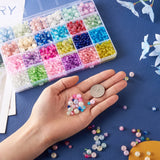 1800Pcs Crackle Glass Beads Round Spacer Beads for Jewelry Making