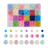 1800Pcs Crackle Glass Beads Round Spacer Beads for Jewelry Making