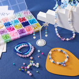 1800Pcs Crackle Glass Beads Round Spacer Beads for Jewelry Making