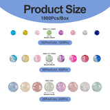 1800Pcs Crackle Glass Beads Round Spacer Beads for Jewelry Making