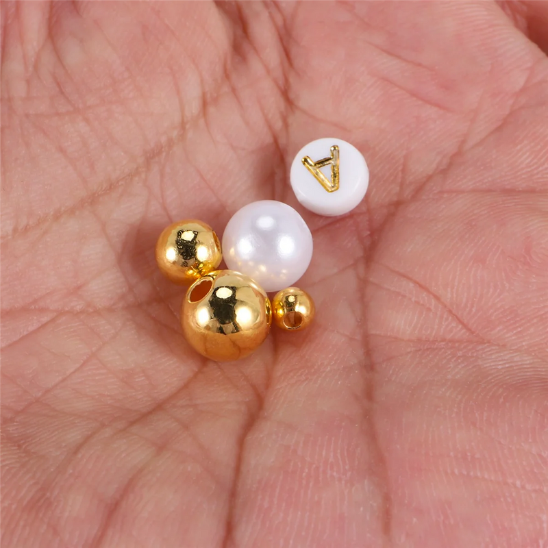 1800Pcs Beads Making Kit, Round & Alphabet Beads, Pearl Beads & Elastic String