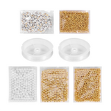 1800Pcs Beads Making Kit, Round & Alphabet Beads, Pearl Beads & Elastic String