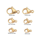 180Pcs Stainless Steel Lobster Clasps Hooks w/ Jump Ring for Jewelry Making