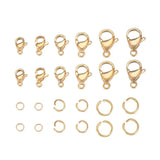 180Pcs Stainless Steel Lobster Clasps Hooks w/ Jump Ring for Jewelry Making