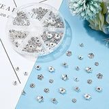 180Pcs Alloy Flower Bead Cap Spacers 6Styles for Jewelry Making