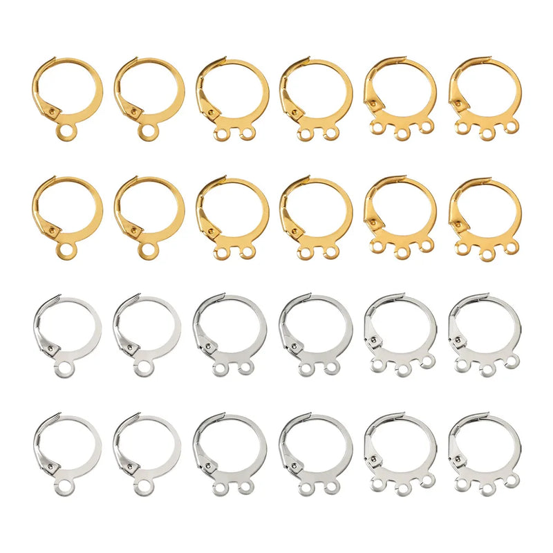 180Pcs Golden Plated Huggie Hoop Earring Hooks for DIY Earrings
