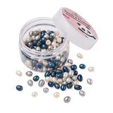 180Pcs Freshwater Pearl Oval Beads w/ Elastic Thread Jewelry Making