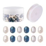 180Pcs Freshwater Pearl Oval Beads w/ Elastic Thread Jewelry Making