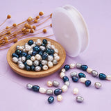 180Pcs Freshwater Pearl Oval Beads w/ Elastic Thread Jewelry Making