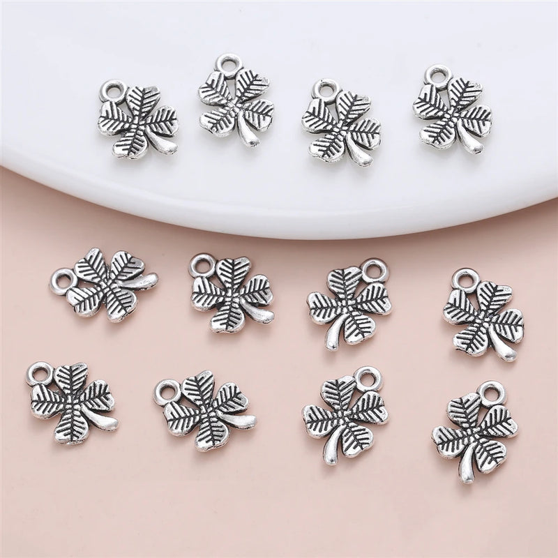 180Pcs Girly Four Clover Dangle Charms DIY Jewelry Making Supplies