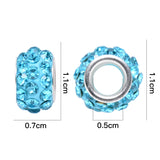 180pcs Polymer Clay Crystal Rhinestone European Beads 11x7mm