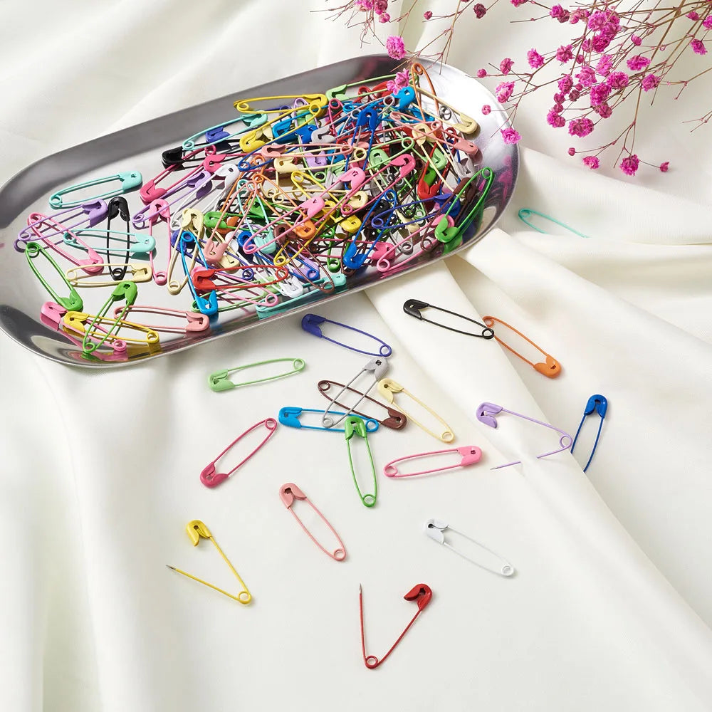 180pcs Mixed Safety Pins Metal Clips Marker Tag Needles Brooch