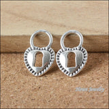 180pcs Love Heart Lock Pendant for DIY Jewelry Findings
