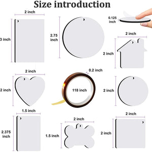 181-Piece Sublimation Blank Set with Tassel Keychain Ring
