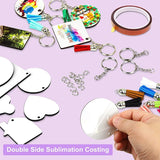 181-Piece Sublimation Blank Set with Tassel Keychain Ring