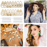 182 Pcs Wooden Earrings Making Kit with Ornaments and Hooks