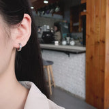 ZFSILVER S925 Silver Zircon Circle Earring Charms for Girls Women