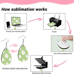 Sublimation Earring Blanks with Earring Hooks for DIY Craft Jewelry Making