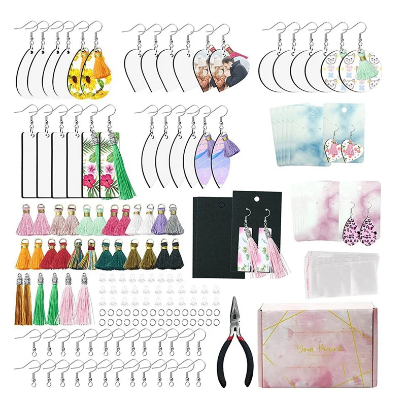 Sublimation Earring Blanks Set with Earring Hooks
