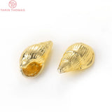6PCS 10x18MM 24K Plated Brass Conch Charms Pendants DIY Jewelry