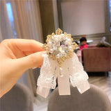 Baroque Pearls Flower Bow Brooch Pins Wedding Accessories
