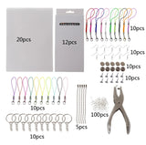 188Pcs Heat Shrink Kit with 166PCS Keychains Accessories for Kids DIY Craft