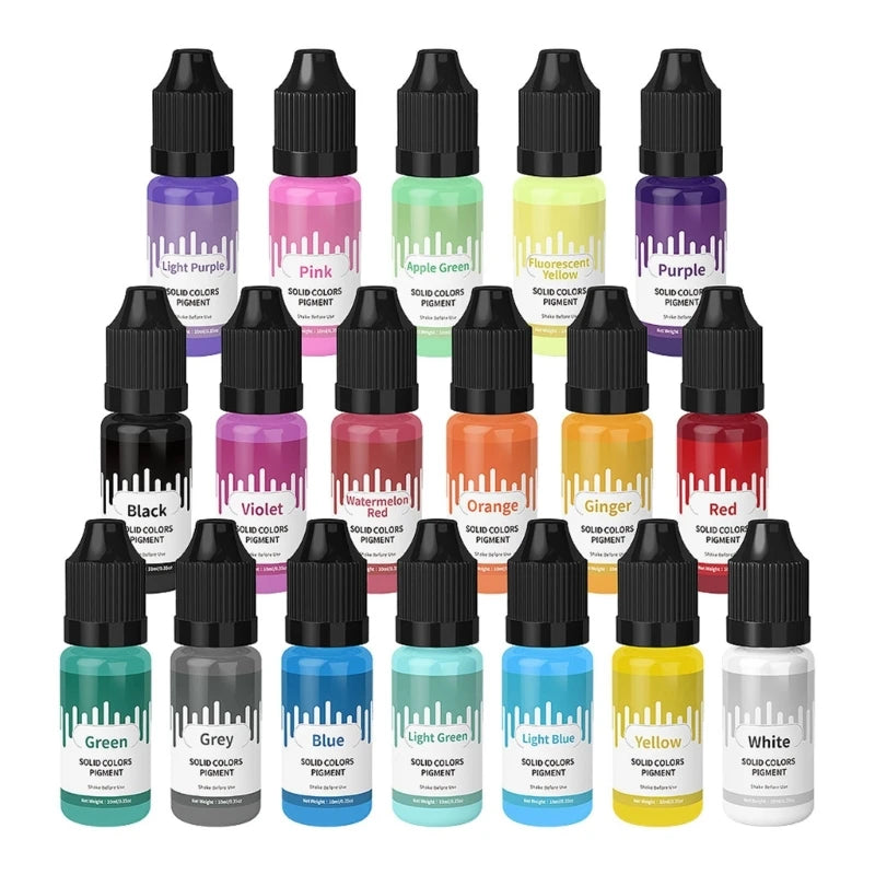 18-Color Translucent Epoxy Resin Pigment for Coloring Resin Jewelry