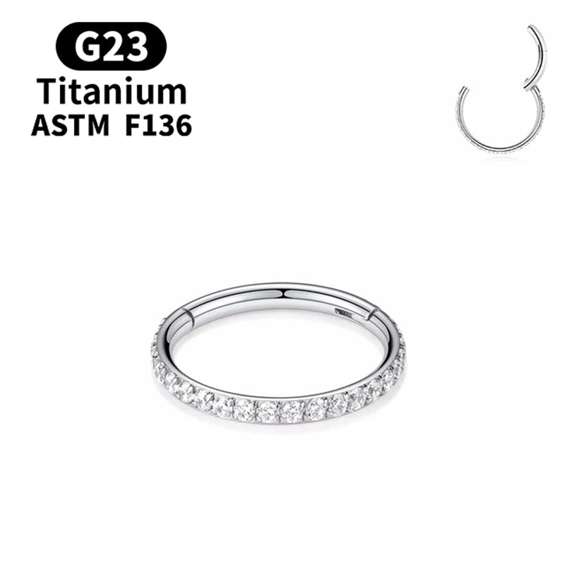 G23 Titanium Round Earrings Nose Ring - Lady Piercing Jewelry