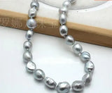 10-11mm Grey Baroque Freshwater Pearl Necklace 18inch