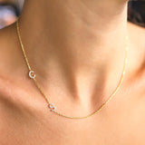18K Initial Letter Necklace Zircon Nameplate Jewelry for Girlfriend