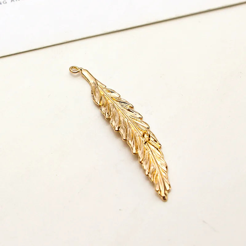 18K Retention Plated Copper Leaf Pendant Charms DIY Findings