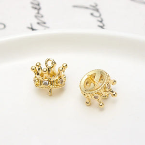 18K Copper Zircon Bead Cap Clasps Pendant Base DIY Findings