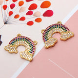 18K Copper Zircon Rainbow Pendant Charms DIY Jewelry Findings