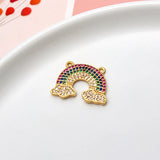 18K Copper Zircon Rainbow Pendant Charms DIY Jewelry Findings
