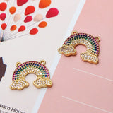 18K Copper Zircon Rainbow Pendant Charms DIY Jewelry Findings