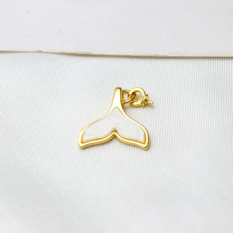 18K Retention Plated Copper 15*15MM Shell Tail Pendant Charms