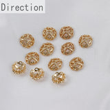 18K Copper Antique Four Petal Flower Tray DIY Jewelry Material