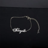 18K Name Bracelet Stainless Steel Initial Letter NamePlate Jewelry