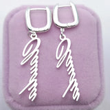 18K Name Earrings Personalised Hanging Letter Earrings Charm Ear Clips