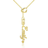 18K Name Pendant Personalised Nameplate Necklace Hollow Love Heart