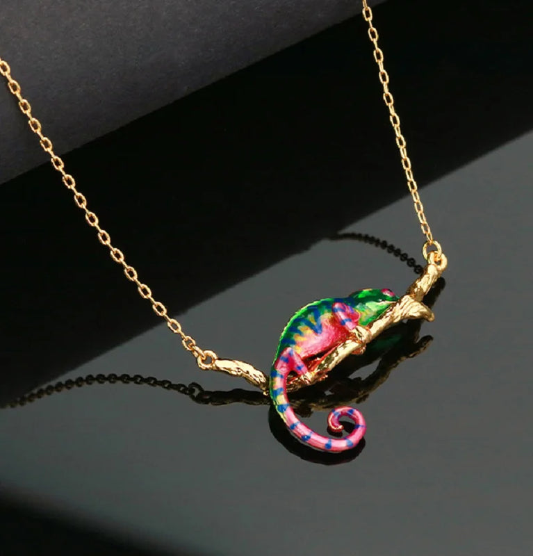 18K Lizard Enamel Jewelry